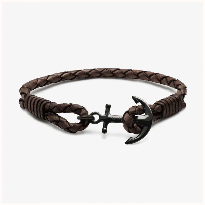 Tom Hope Bracelet TM0241 en cuir et métal marron Tom Hope Bracelet TM0241 en cuir et métal marron