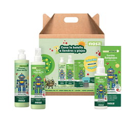 Nosa NosaProtect Spray Triple Action contre les Poux et Lentes - Protection Pr&éventive Naturelle - Parfum Pomme - Shampoing et Spray sans Rinçage - Ensemble de 4 Pièces