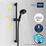 Grohe 279482431 - Ensemble de douche Vitalio Start 110, pommeau 2 jets 11 cm, barre 60 cm et flexible 1,75 m, Noir Mat, Economie d'eau