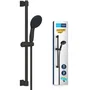 Grohe 279482431 - Ensemble de douche Vitalio Start 110, pommeau 2 jets 11 cm, barre 60 cm et flexible 1,75 m, Noir Mat, Economie d'eau
