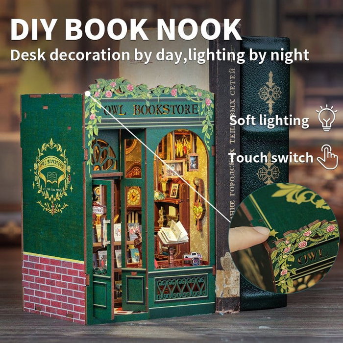 Maquette Book Nook Owl Bookstore 17 x 12 cm