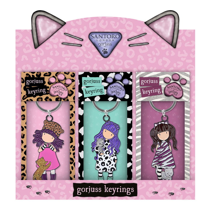 Porte-clés Gorjuss Purrrrrfect love Léopard 12 Pièces