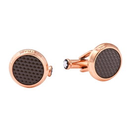 Montblanc MB118603 Boutons de manchette Meisterstück en acier inoxydable marron
