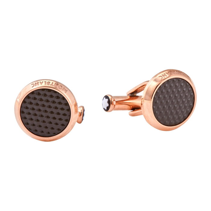 Montblanc MB118603 Boutons de manchette Meisterstück en acier inoxydable marron Montblanc MB118603 Boutons de manchette Meisterstück en acier inoxydable marron
