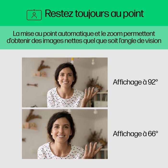 HP Webcam 620 - Résolution Full HD 1080p, Compatible Windows Hello et Zoom, Rotation 360°, Cache de Confidentialité et Microphones Antibruit