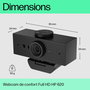 HP Webcam 620 - Résolution Full HD 1080p, Compatible Windows Hello et Zoom, Rotation 360°, Cache de Confidentialité et Microphones Antibruit