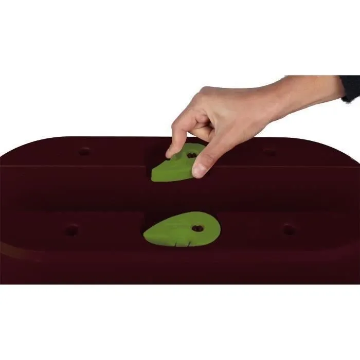 EDA - Jardinière OSAKA Cavaliere 19,5 L - 56 x 30,1 x H.20,6 cm - Rouge bourgogne - Pour balcons et rambardes