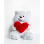 GO GIFT Ours en peluche Frank 50 WH Blanc avec Cœur