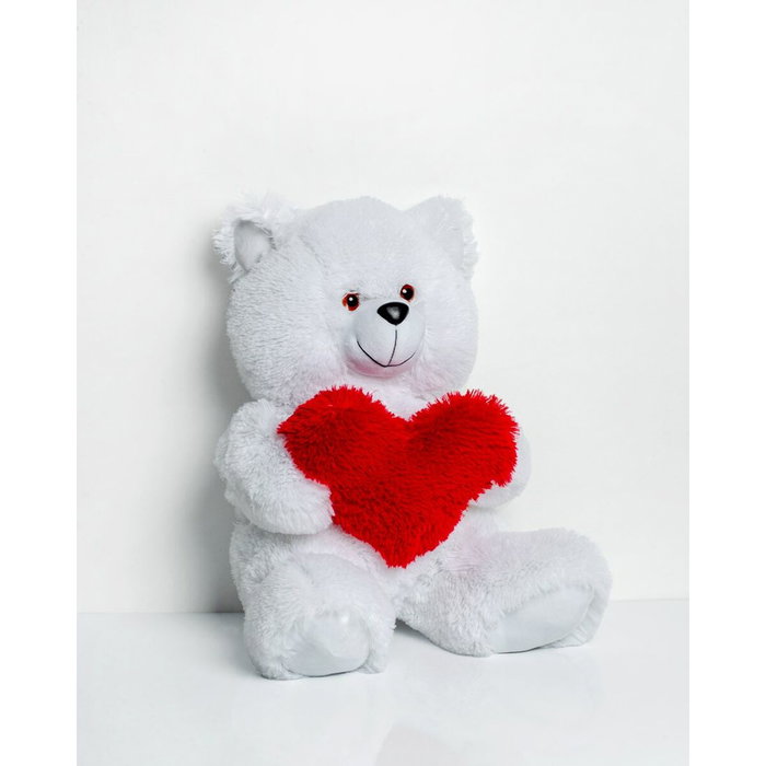 GO GIFT Ours en peluche Frank 50 WH Blanc avec Cœur GO GIFT Ours en peluche Frank 50 WH Blanc avec Cœur