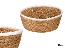 GIFTDECOR Cesto Redondo Blanco-Natural