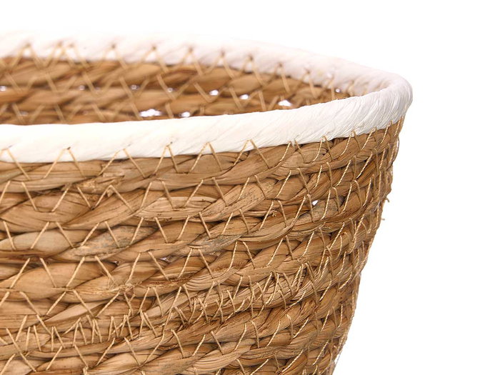 GIFTDECOR Cesto Redondo Blanco-Natural