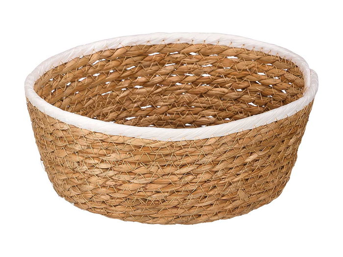 GIFTDECOR Cesto Redondo Blanco-Natural