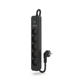 KERG Bloc multiprise parafoudre 5 prises noir