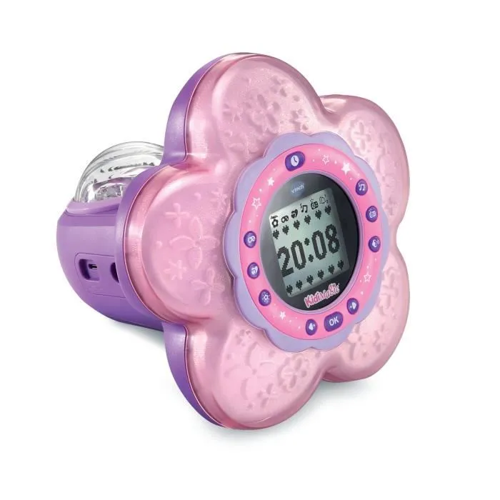 Vtech KidiMagic Galaxy Light - Radio-réveil enfant avec projection d'aurores boréales, 5 couleurs de lumière, contrôle gestuel, langue française