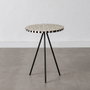 BigBuy Home Table d'appoint Blanc Noir Ronde