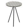 BigBuy Home Table d'appoint Blanc Noir Ronde