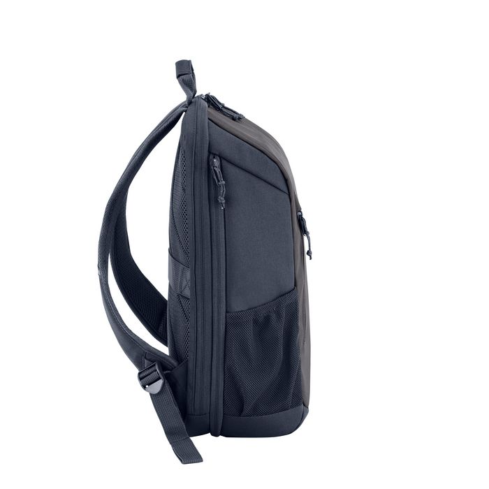 HP Travel 18 litres - Sac à dos pour ordinateur portable 15,6 pouces en polyester recyclé, compartiment extensible, gris fer