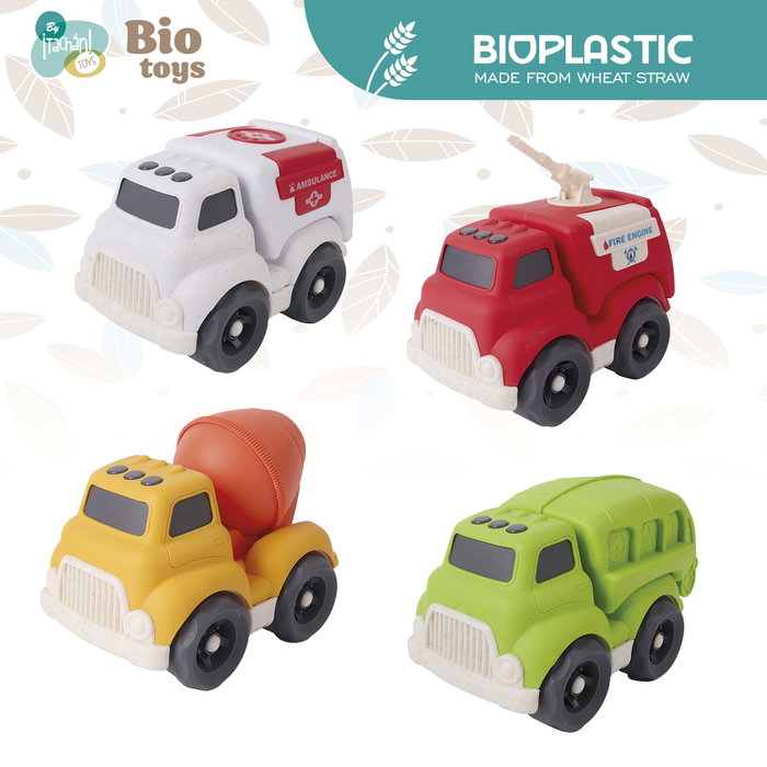 Tachan Camion Écologique Bio Surtido T01039 - Jouet en Paille de Blé pour Enfants dès 18 Mois - 4 Modèles à Collectionner