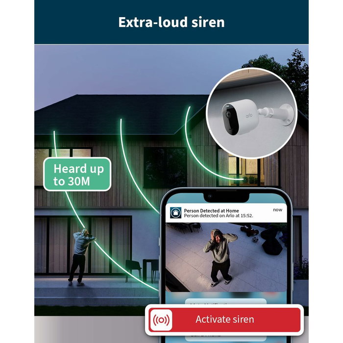 Arlo Pro 5 2K+ - Pack de 4 caméras de sécurité connectées Wi-Fi double bande