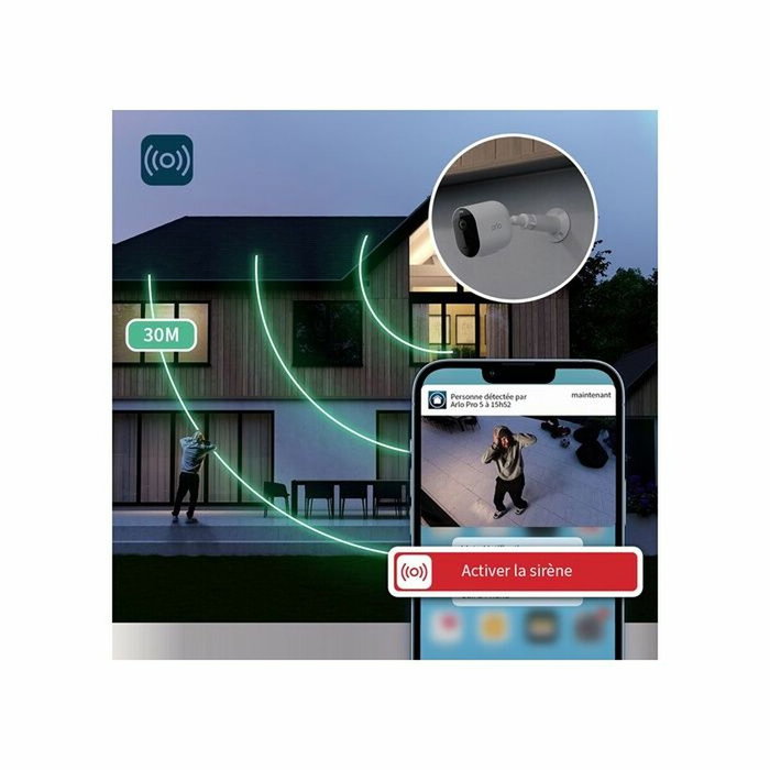 Arlo Pro 5 2K+ - Pack de 4 caméras de sécurité connectées Wi-Fi double bande