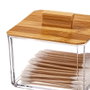 Ballete Organisateur cosmétiques carré avec couvercle bambou 9,5x9,5x8 cm