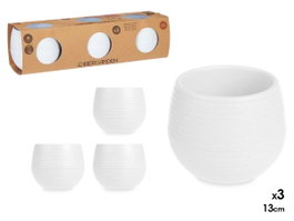 Ibergarden Lot de 3 Pots à Réserve d'Eau 13 cm Blanc Plastique 1,3 L (Set de 4)