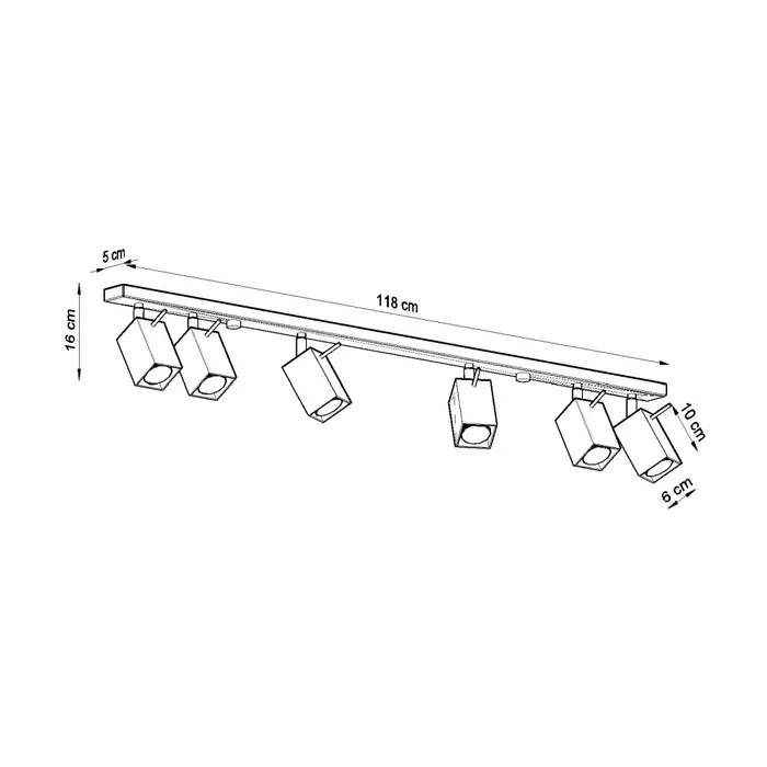Merida-1 Lámpara de Techo SOL-SL.0464 - Luminaire Plafonnier Style Industriel en Acier avec Inclinaison Réglable