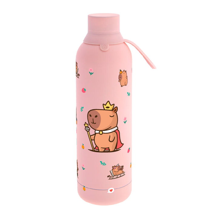 AUREA Gourde isotherme Majesty Capibara 700 ml, isolation double paroi, maintient le froid 24h et le chaud 12h, sans BPA, acier inox, sans condensation, revêtement caoutchouté AUREA Gourde isotherme Majesty Capibara 700 ml, isolation double paroi, maintient le froid 24h et le chaud 12h, sans BPA, acier inox, sans condensation, revêtement caoutchouté