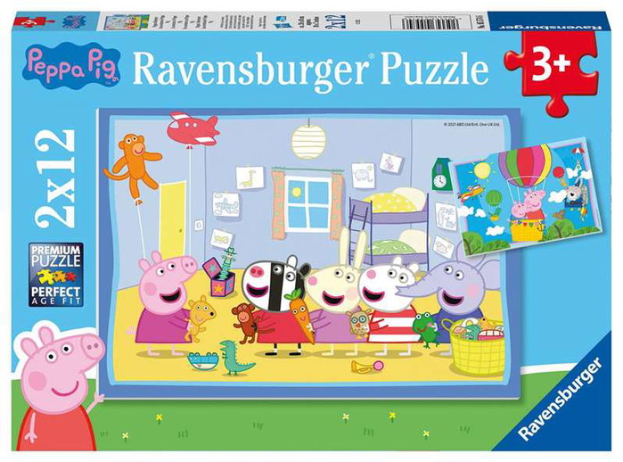 Ravensburger Puzzle Peppa Pig 2x12 pièces avec mini poster
