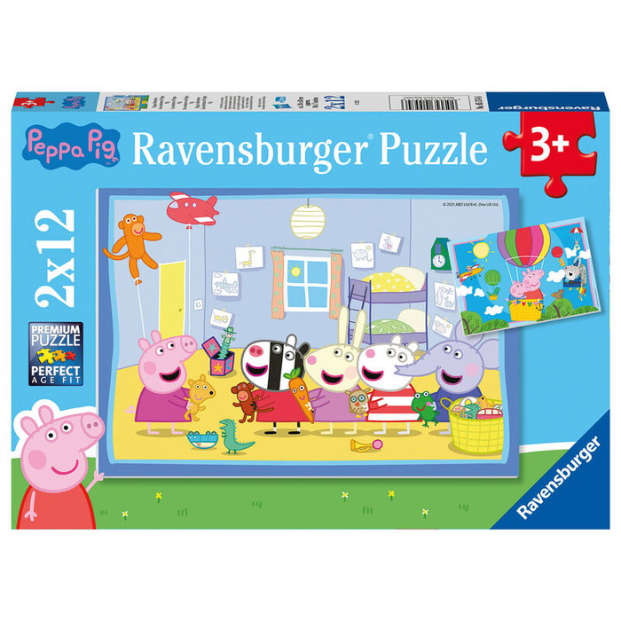 Ravensburger Puzzle Peppa Pig 2x12 pièces avec mini poster