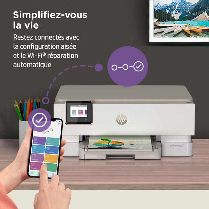 HP Imprimante tout-en-un sans fil ENVY Inspire 7220e - Impression, copie, numérisation - Compatible HP+ et HP Instant Ink