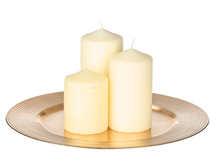 Giftdecor Porte-bougies Cercles Doré 33 cm Plastique (Set de 24)