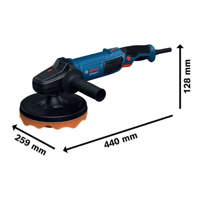 Bosch Professional Polisseuse orbitale GPO 11-180 S 1100W 180mm avec tampon de polissage, tampon éponge et poignée auxiliaire pour carrosserie