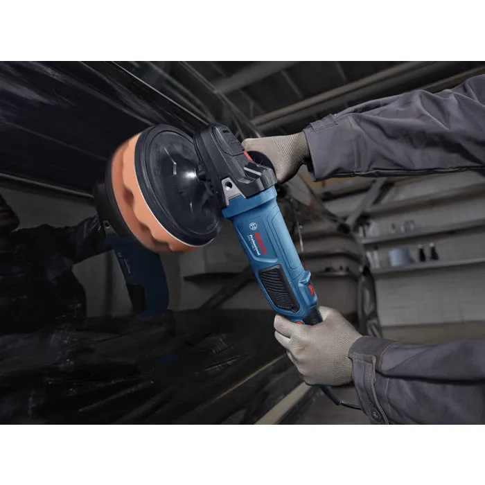 Bosch Professional Polisseuse orbitale GPO 11-180 S 1100W 180mm avec tampon de polissage, tampon éponge et poignée auxiliaire pour carrosserie