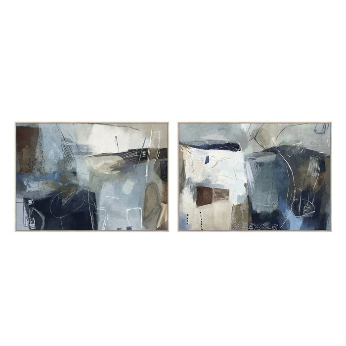 Home ESPRIT Toile Blue marine Abstrait Moderne Avec relief 140 x 4 x 100 cm (2 Unités) Home ESPRIT Toile Blue marine Abstrait Moderne Avec relief 140 x 4 x 100 cm (2 Unités)