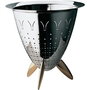 Alessi 90025 MAX LE CHINOIS - Écumeur à Légumes en Acier Inoxydable 18/10 avec Manche Bois, Design par Philippe Starck