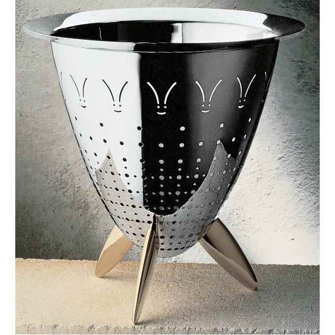 Alessi 90025 MAX LE CHINOIS - Écumeur à Légumes en Acier Inoxydable 18/10 avec Manche Bois, Design par Philippe Starck