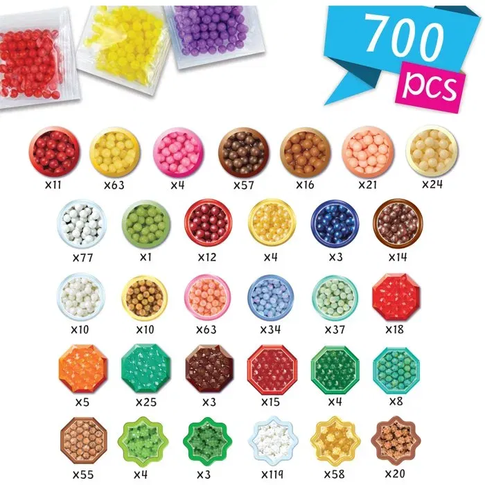 Aquabeads - Mes Accessoires Sucrés - Kit Créatif 35090 - Perles Aqua à Assembler, Bagues, Porte-clés - Sans Chaleur - Jeu pour Enfants dès 4 ans