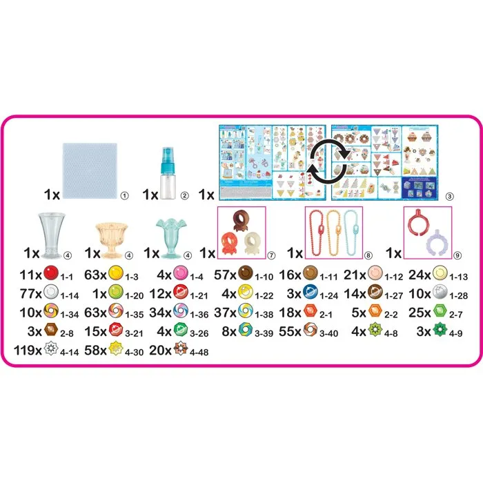 Aquabeads - Mes Accessoires Sucrés - Kit Créatif 35090 - Perles Aqua à Assembler, Bagues, Porte-clés - Sans Chaleur - Jeu pour Enfants dès 4 ans