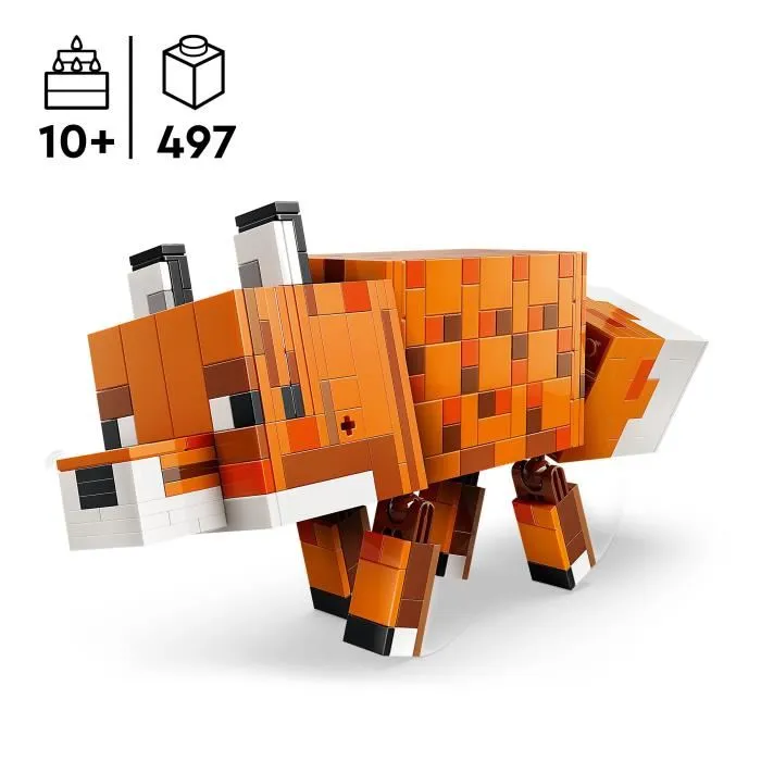 Lego Minecraft 21588 Le Renard - Jeu de Construction 3D avec Figurine d'Animal Mobile - Jouet pour Garçon et Fille à Partir de 10 Ans