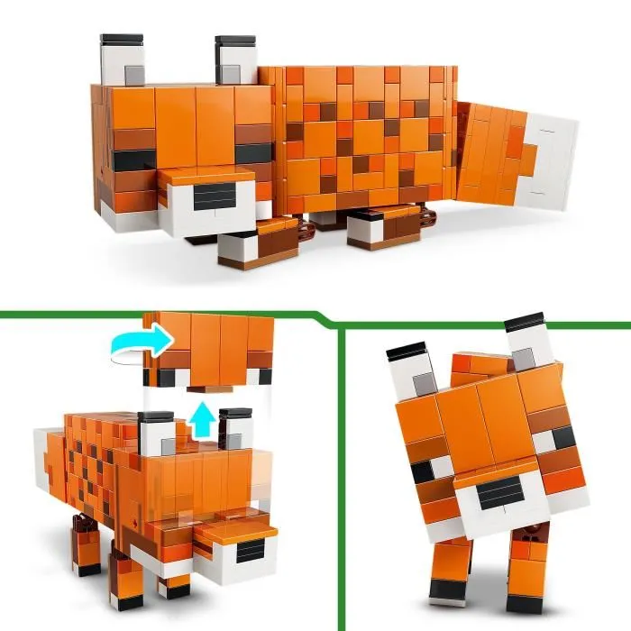 Lego Minecraft 21588 Le Renard - Jeu de Construction 3D avec Figurine d'Animal Mobile - Jouet pour Garçon et Fille à Partir de 10 Ans