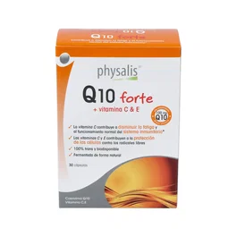 PHYSALIS Q10 Forte 30 Gélules - Complément Alimentaire Coenzyme Q10, Vitamines E et C