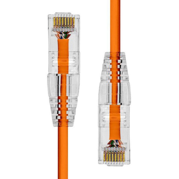 Câble Ethernet ProXtend CAT6 U/UTP Cuivre LSZH Ultra Slim Orange 5 m - Connecteur Or 50µ - Compatible PoE++