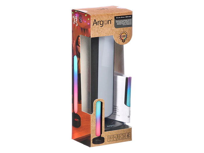 Argon Enceinte Bluetooth avec Lumière Ambiante 10x29x8 cm Noir Plastique ABS (Set de 6) Argon Enceinte Bluetooth avec Lumière Ambiante 10x29x8 cm Noir Plastique ABS (Set de 6)