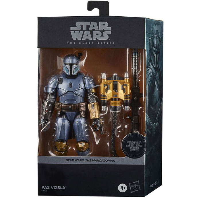 Hasbro Star Wars The Black Series Carbonized Paz Vizla Figurine Articulée en PVC avec Accessoires 15 cm
