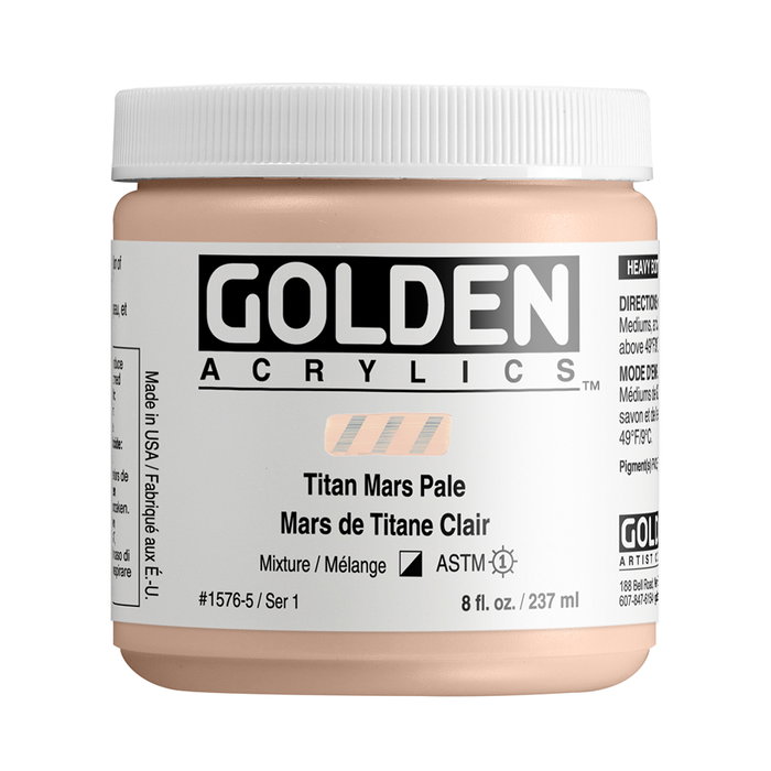 Golden Heavy Body Couleurs Acryliques Titanium Mars Clair 237 ml Golden Heavy Body Couleurs Acryliques Titanium Mars Clair 237 ml