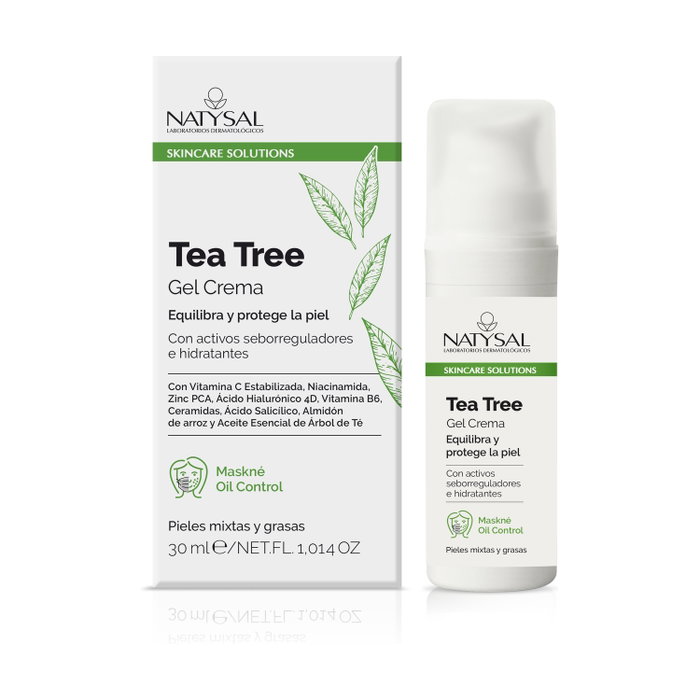 NATYSAL Crème Gel Arbre à Thé pour Peaux Mixtes et Grasses