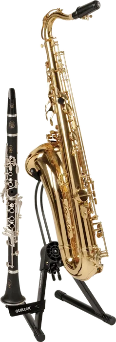 QUIKLOK Support pour Saxophone Alto et Tenor Ajustable Noir Acier Pliable
