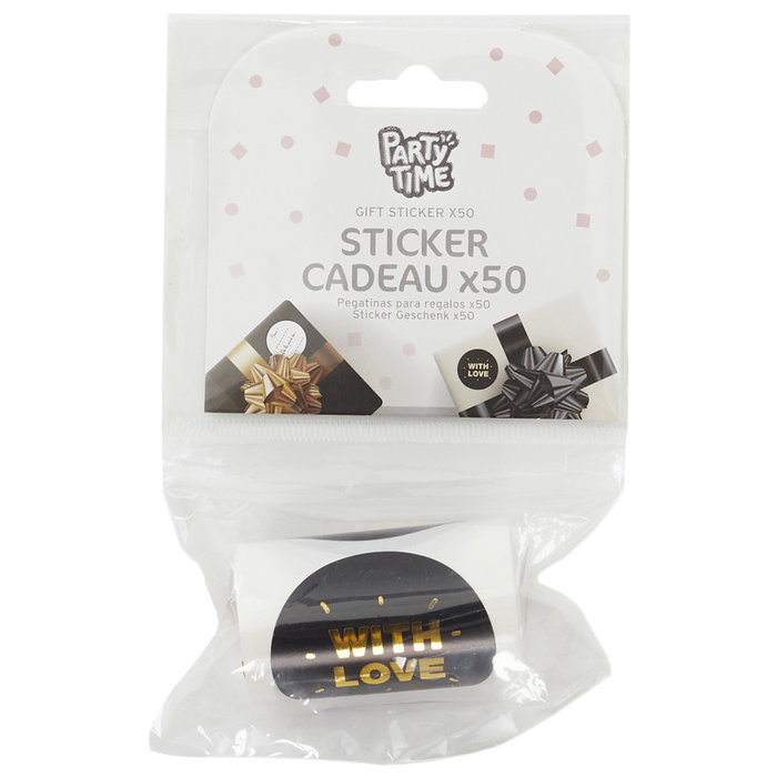 Party Time Lot de 50 autocollants circulaires pour cadeaux Party Time Lot de 50 autocollants circulaires pour cadeaux