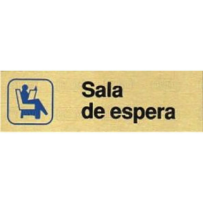 DUVER Plaque Aluminium Or SALA DE ESPERA 150x45 mm DUVER Plaque Aluminium Or SALA DE ESPERA 150x45 mm